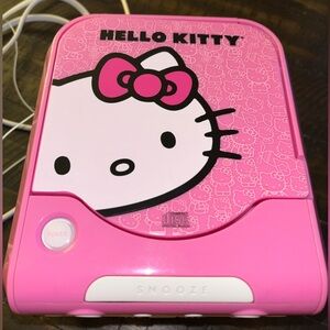 Hello Kitty CD Player AM/FM Radio Alarm 2014 Sanrio Tested Works Great KT2053A